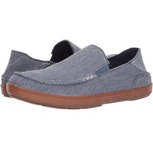 Olukai Puhalu blue canvas drop heel slip on loafer shoes men’s size 8